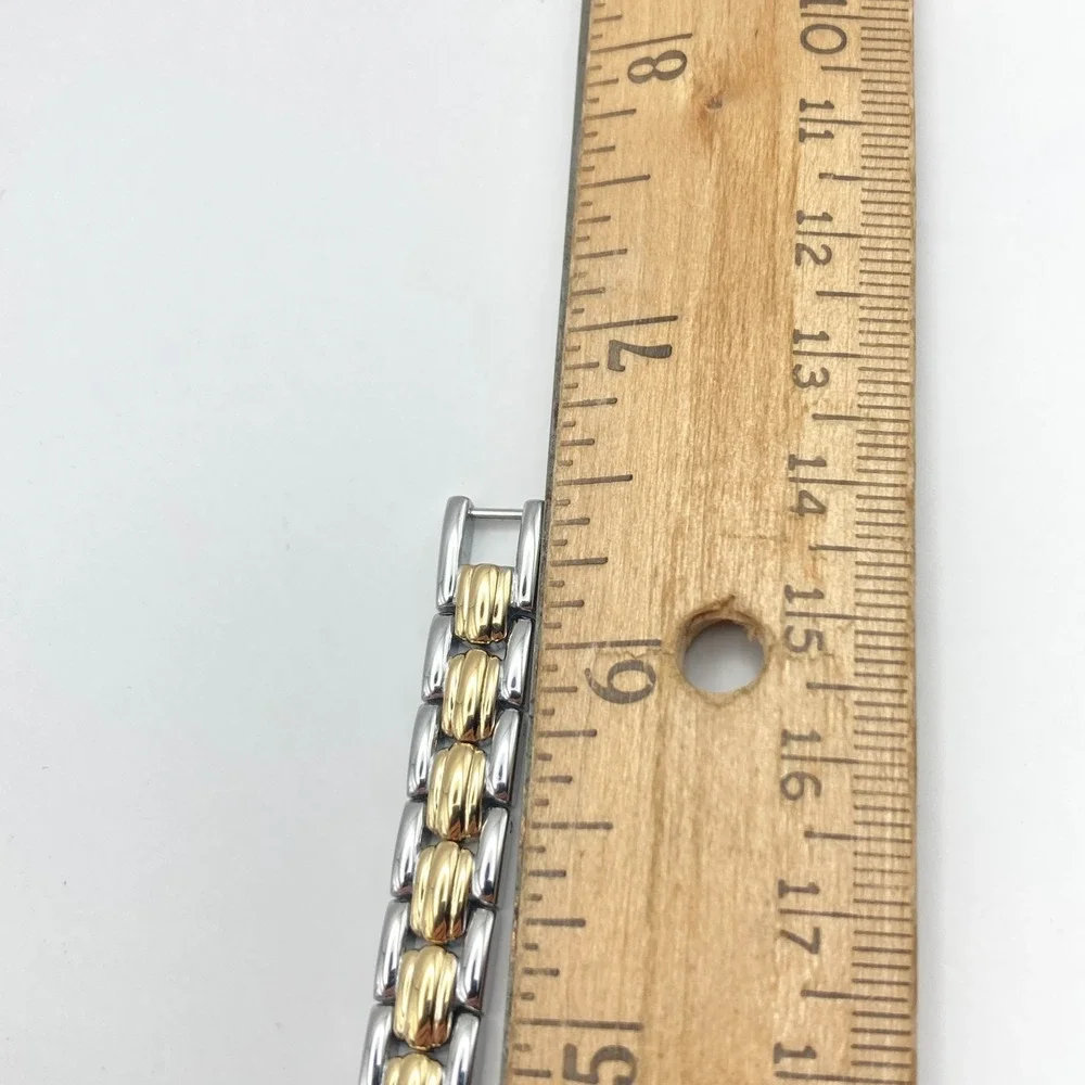 Armitron Now Womens Watch 17mm Silver Gold Two Tone Faceted New Battery SMALL 6